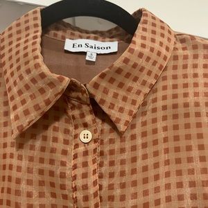Plaid puffed sleeve En Saison mini size SMALL